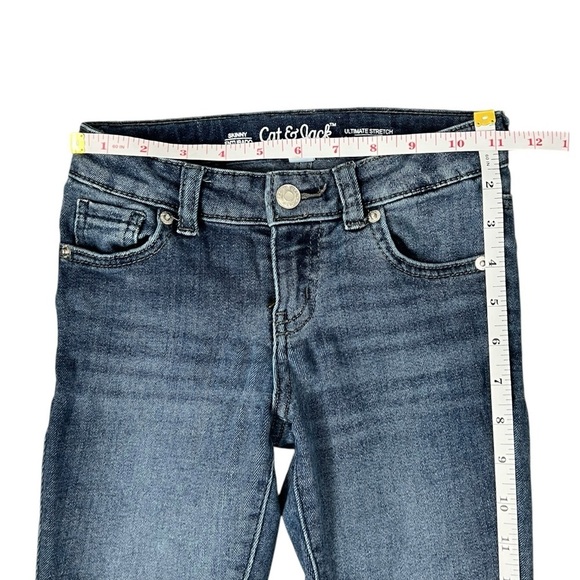 Girls Cat & Jack Ultimate Stretch Skinny Blue Jeans - Size 8 - Picture 7 of 9